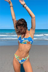 Blue Floral Tank Bikini
