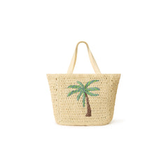Palm Straw Beach Tote Bag