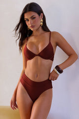 Burgundy Triangle Cheecky Bikini Set