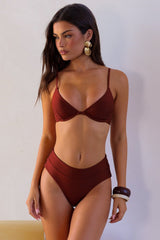 Burgundy Triangle Cheecky Bikini Set