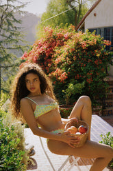 Lime Floral Tank Bikini Sets