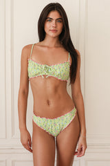 Lime Floral Tank Bikini Sets