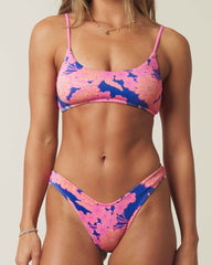 Pink Abstract Floral Tank Bikini Sets