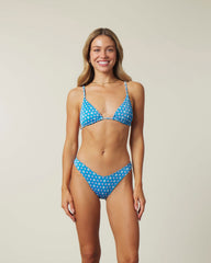 Blue Floral Triangle Bikini Set