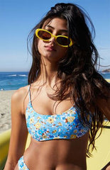 Dainty Blue Floral Tank Bikini