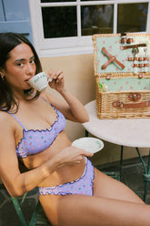 Purple Floral Tank Bikini Sets