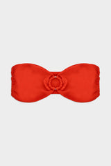 Red Front Hoop Bandeau Bikini Sets