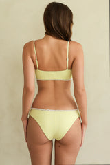 Yellow Solid Tank Bikini Sets