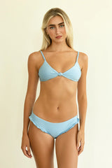 Light Blue Front Knot Bikini Sets