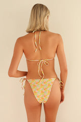 Yellow Floral Triangle Bikini Sets
