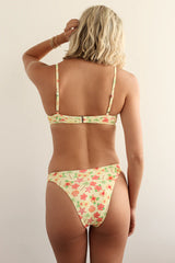 Yellow Floral Push Up Bikini Sets