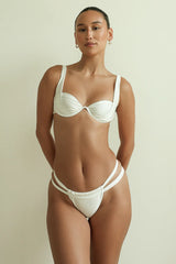 White Solid Push Up Bikini Sets