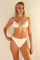 Cream Triangle Bikini Sets