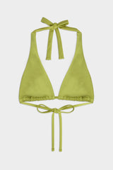 Lime Green Triangle Halter Bikini Sets