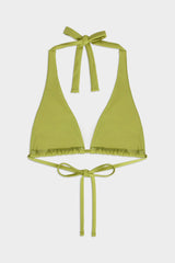 Lime Green Triangle Halter Bikini Sets