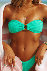 Green Front Hoop Bikini Sets