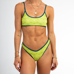 Lime Green Floral Bralette Set