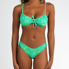 Vibrant Green Floral Underwire Set