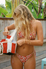 Red Daisy Triangle Bikini Sets