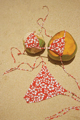 Red Daisy Triangle Bikini Sets