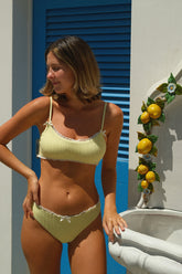 Yellow Solid Tank Bikini Sets