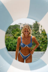 Blue Spotted Underwire Set