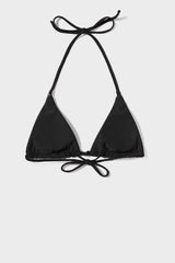 Black Minimal Triangle Halter Bikini Sets