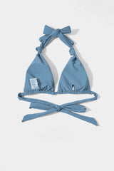 Blue Knot Trim Triangle Bikini Sets