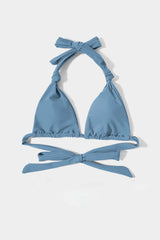 Blue Knot Trim Triangle Bikini Sets