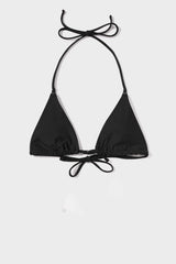 Black Minimal Triangle Halter Bikini Sets