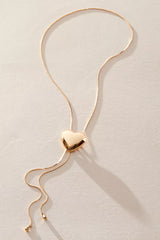 Sleek Heart Pendant Bolo Necklace