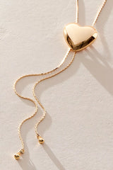 Sleek Heart Pendant Bolo Necklace