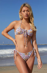Purple Floral Tank Bikini Sets