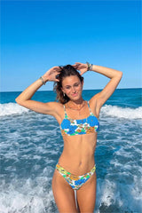 Blue Floral Tank Bikini