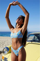 Dainty Blue Floral Tank Bikini