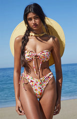 Pink Floral Bandeau Bikini Sets