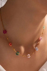 Colorful Flower Chocker Necklace