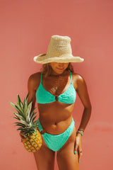 Green Front Hoop Tank Bikini Sets