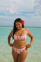 Pink Floral Tank Bikini Sets