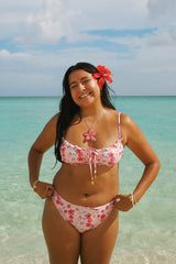 Pink Floral Tank Bikini Sets