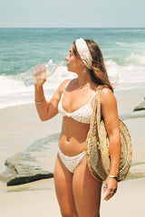 Cherry Print Front Knot Bikini Sets