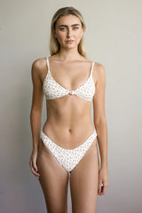 Cherry Print Front Knot Bikini Sets