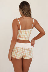 Yellow Tartan Plaid Tank Bikini Sets