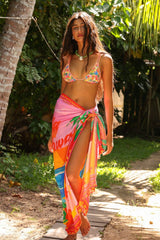 Tropical Print Beach Cover Up