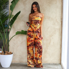 Yellow Palm Tree Scarf Top