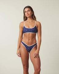 Navy Floral Tank Bikini Sets