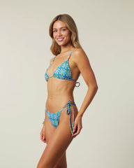 Aqua Floral Triangle Bikini Set