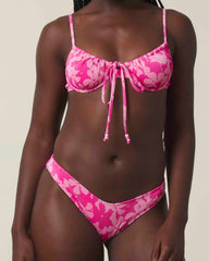 Pink Abstract Print Push Up Bikini Sets