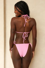 Pink Star Print Triangle Bikini Set