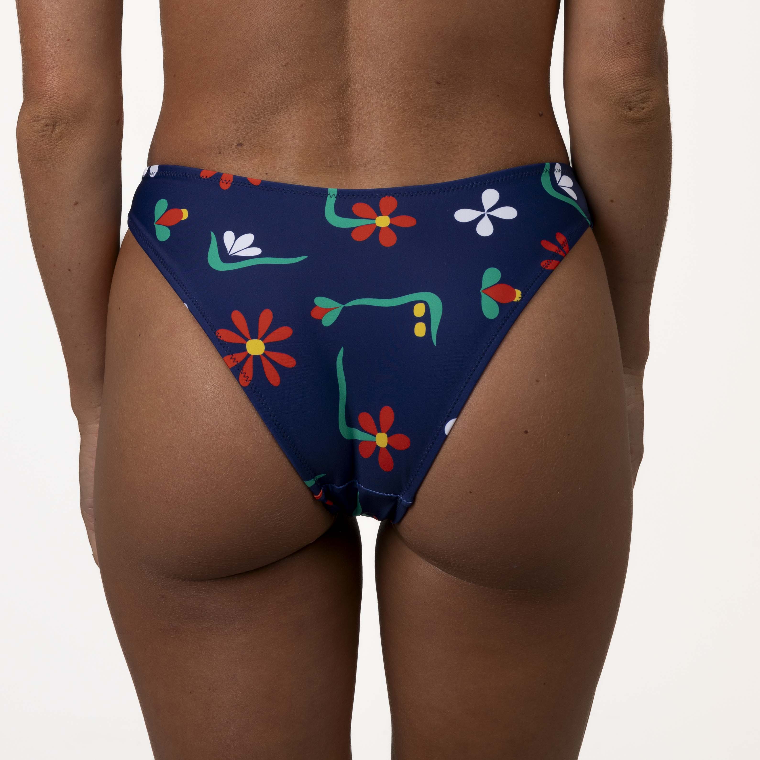 Navy Floral Push Up Bikini Set